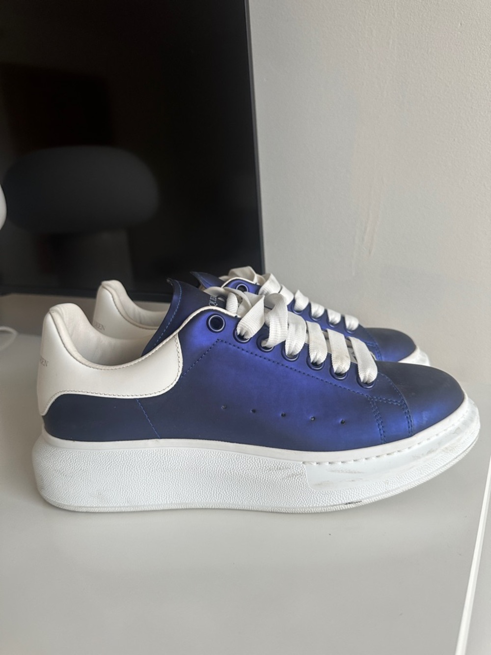 Alexander McQueen Oversized Sneakers in “Electric Blue”